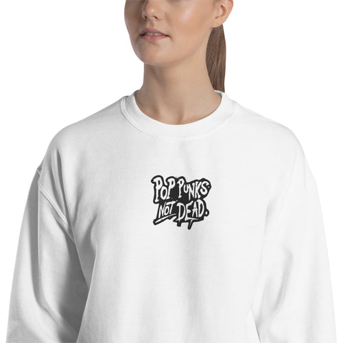 Pop Punks Not Dead Sweatshirt Embroidered Pop Punks Pullover Crewneck