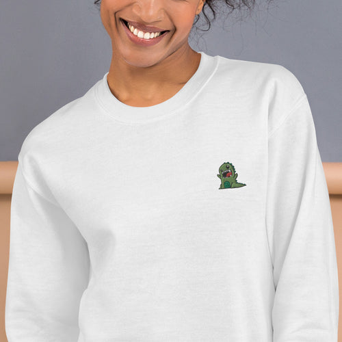 Rawr Dinosaur Sweatshirt Embroidered Dino "I Love You" Crewneck