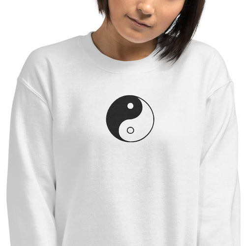 Yin and Yan Sweatshirt Embroidered Yin Yan Symbol Pullover Crewneck