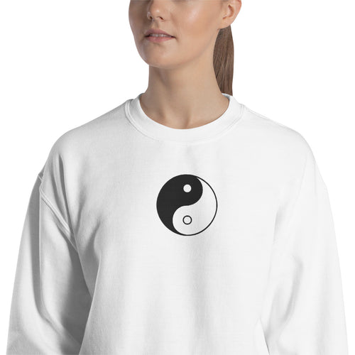 Yin and Yan Sweatshirt Embroidered Yin Yan Symbol Pullover Crewneck