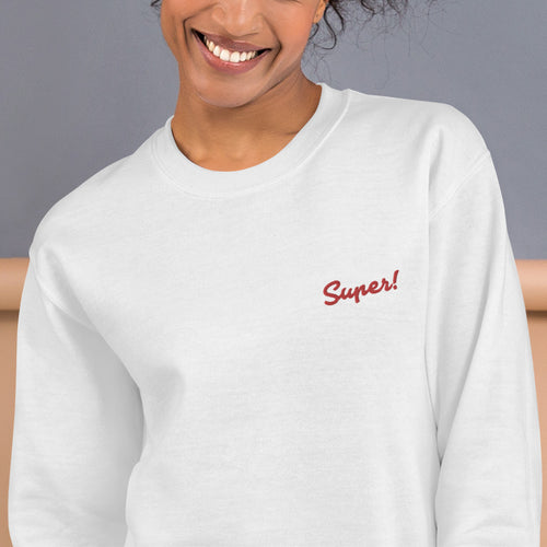 Super Sweatshirt Embroidered Word Super Pullover Crewneck