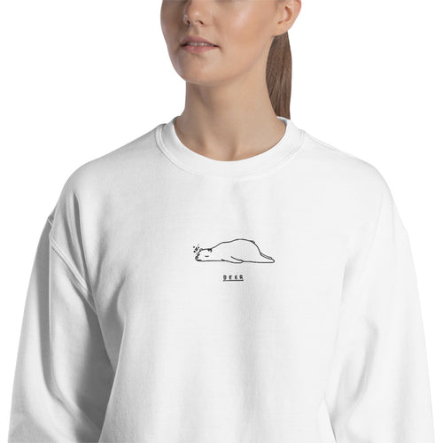 Drunk Polar Bear Funny Beer Embroidered Pullover Crewneck Sweatshirt