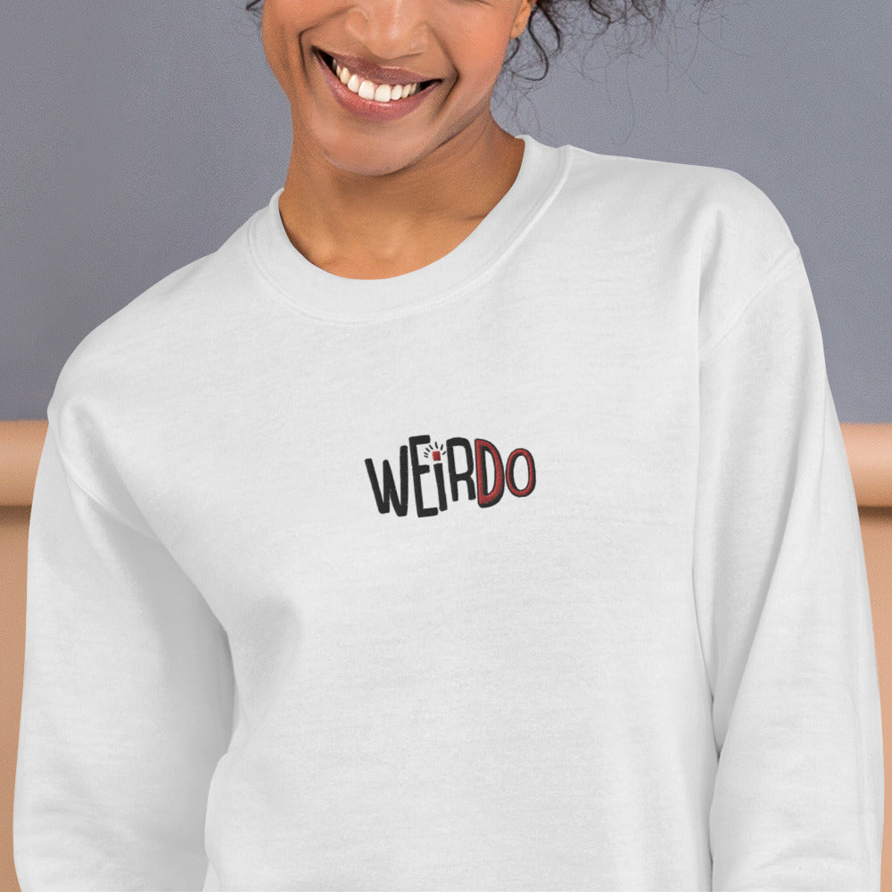 Weirdo Embroidered Women's Pullover Crewneck Sweatshirt