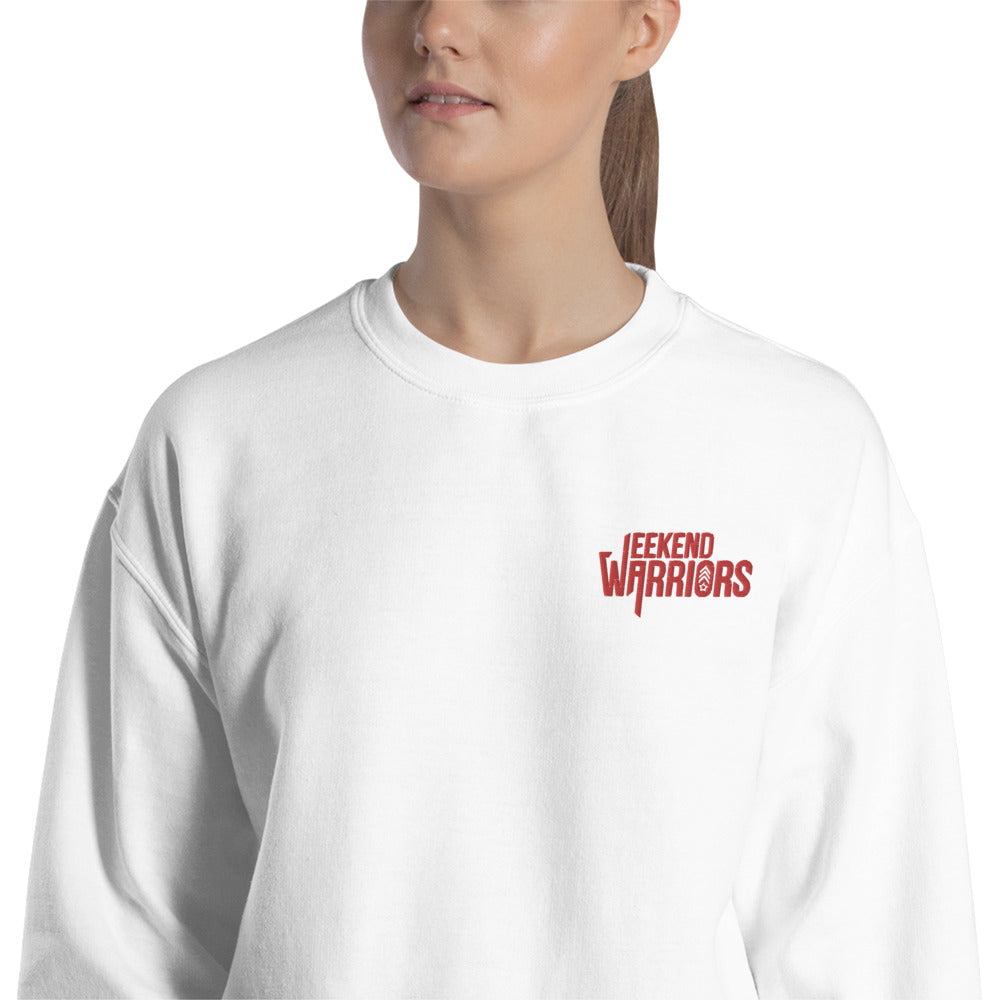 Weekend Warriors Sweatshirt Embroidered Warriors Pullover Crewneck