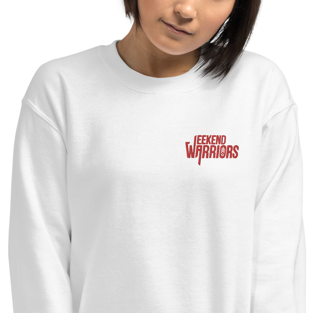 Weekend Warriors Sweatshirt Embroidered Warriors Pullover Crewneck